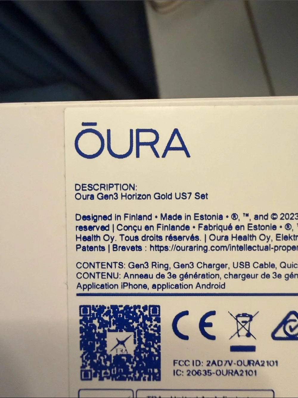 Oura Gen3 Horizon Ring — Gold Finish